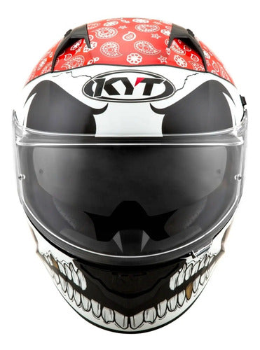 Capacete KYT TT-Course Pirate Preto Branco Vermelho