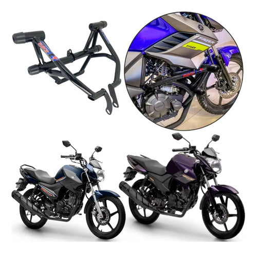 Protetor de Motor Stunt Race Street Cage Yamaha Factor 125 Fazer Factor 150 Preto Brilhante