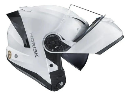 Capacete Escamoteável Norisk Force II Solid com Óculos Solar Interno Branco Brilhante Tamanho 60/L