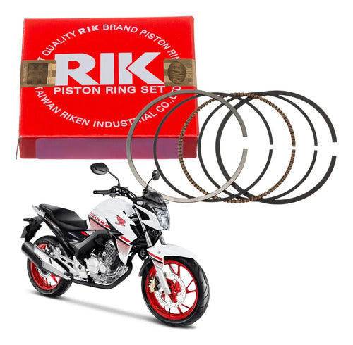 Jogo de Anéis do Pistão RIK Honda Cb 250f Twister 2016 a 2022 Crf 250f 2019 a 2025 0,25 mm