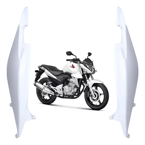 Par de Rabetas Laterais Paramotos Honda Cb 300r 2013 em diante Branco