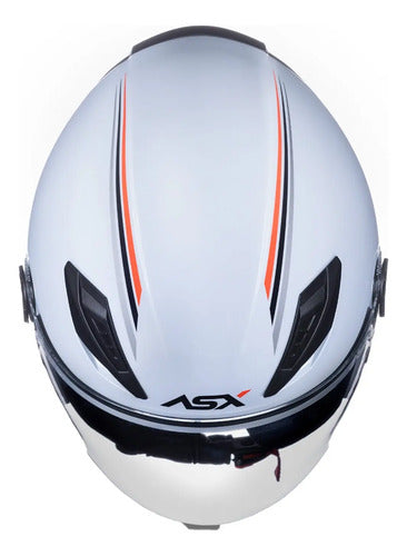Capacete Aberto ASX City Air Solid Branco Brilhante