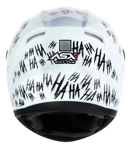 Capacete ASX City Fun Branco Preto Brilhante