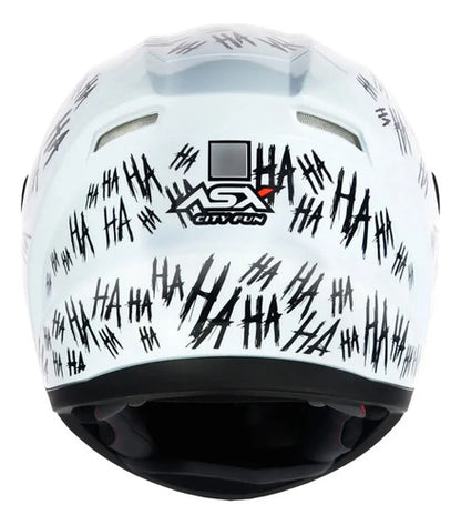 Capacete ASX City Fun Branco Preto Brilhante