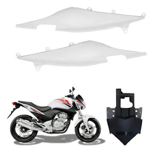 Kit Rabeta Lateral Completa Paramotos Honda Cb 300r 2012 Branco