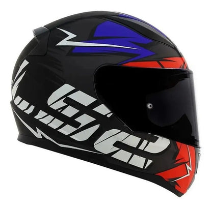 Capacete LS2 FF353 Rapid Cromo Preto Vermelho Azul Fosco Tamanho 62/XL