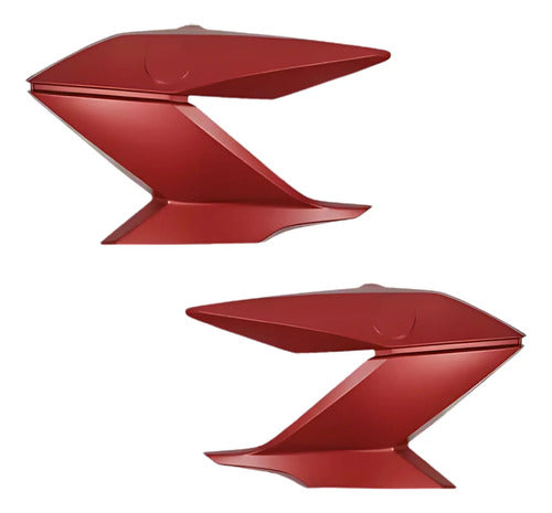 Par de Guias de Ar Abas do Tanque Paramotos Yamaha Fazer 150 2016 a 2022 Vermelho Fosco