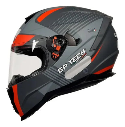 Capacete GP Tech Ultra SV Air com Óculos Solar Interno Cinza Vermelho Fosco Tamanho 60