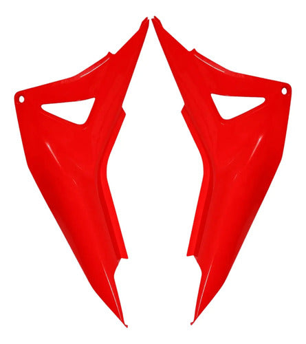 Par de Guias de Ar Abas do Tanque Paramotos Honda Bros 160 2015 a 2021 Vermelho