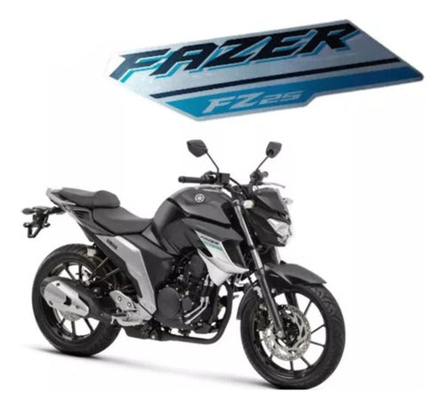 Adesivo da Aba do Tanque Direita Yamaha Fazer Fz25 250 2018 a 2023 Cinza Preto
