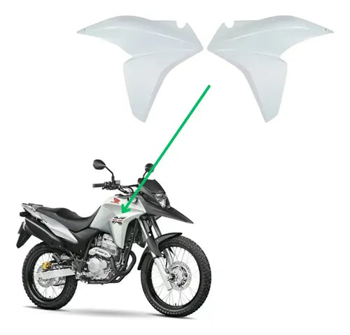 Par de Aletas Abas do Tanque Paramotos Honda Xre 300 2013 a 2015 Branco Andes