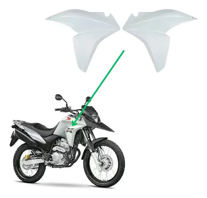 Par de Aletas Abas do Tanque Paramotos Honda Xre 300 2013 a 2015 Branco Andes