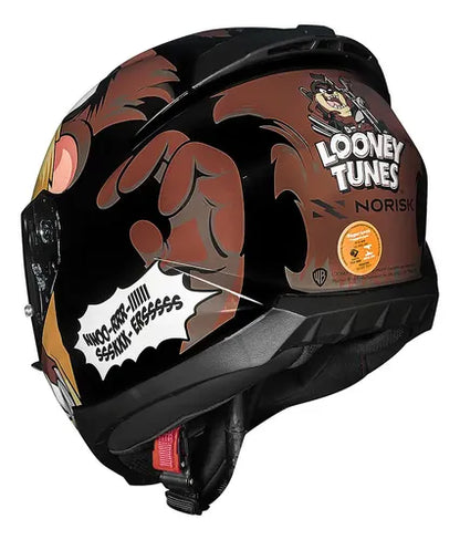 Capacete Norisk Razor Looney Tunes Taz Preto Brilhante