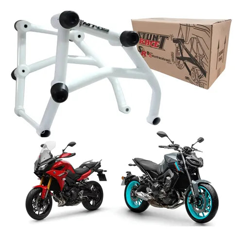 Protetor de Motor Stunt Race Cage Yamaha Tracer 900 2017 em diante Mt-09 2014 em diante Branco