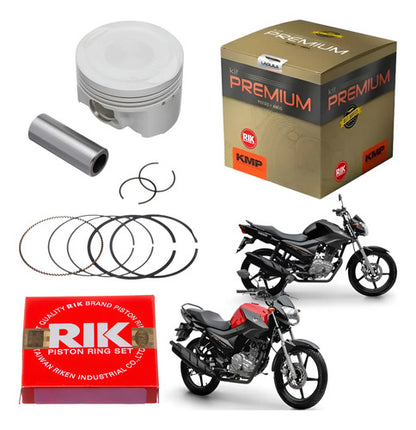 Kit Pistão com Anéis KMP Premium Yamaha Factor 125 2017 a 2025 1,00 mm