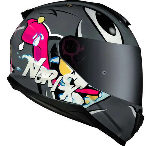 Capacete Norisk Razor Mad Cinza Brilhante Tamanho 56/S
