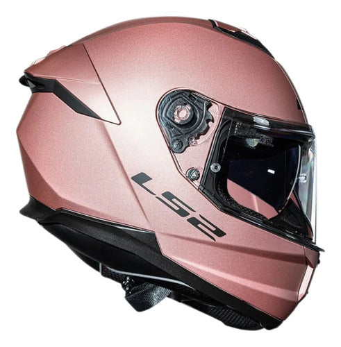 Capacete LS2 FF808 Stream II Solid com Óculos Solar Interno Rosa Metálico Fosco Tamanho 58/M