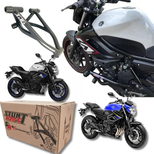 Protetor de Motor Stunt Race Cage Yamaha Xj6 2010 em diante Preto Fosco