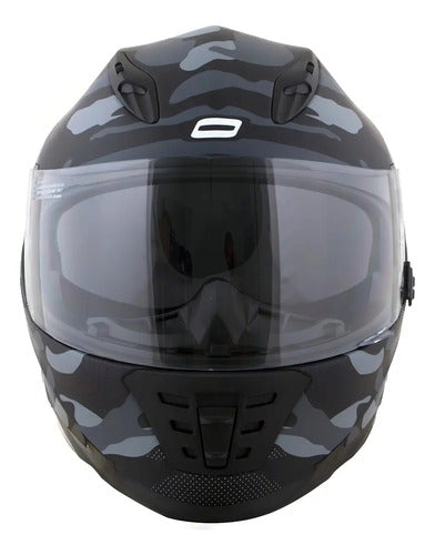 Capacete Norisk FF302 Destroyer com Óculos Solar Interno Preto Branco Fosco Tamanho 60/L