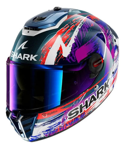 Capacete Shark Spartan RS Carbon Zarco Signature Branco Roxo Brilhante