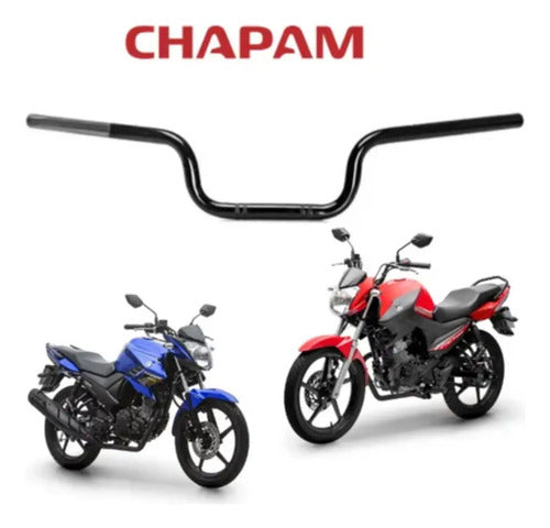 Guidão Chapam Yamaha Factor 125 Fazer Factor 150 Preto Brilhante