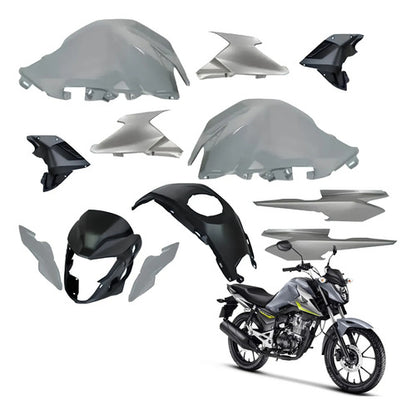 Kit Carenagem Completo Paramotos Honda Cg 160 Titan 2025 em diante Cinza Perolizado