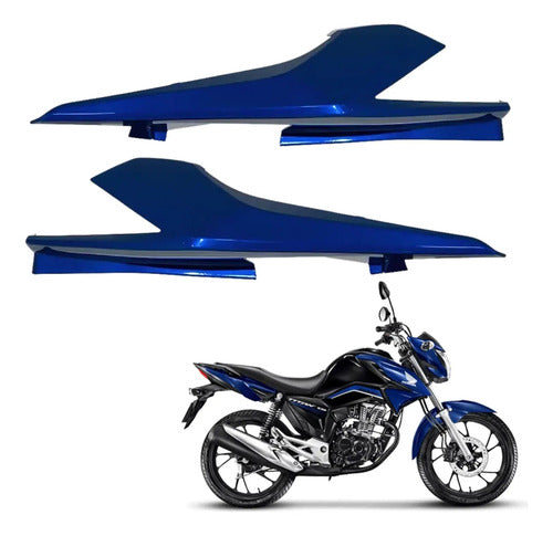 Par de Rabetas Laterais Paramotos Honda Cg 160 Titan 2018 Azul Twister