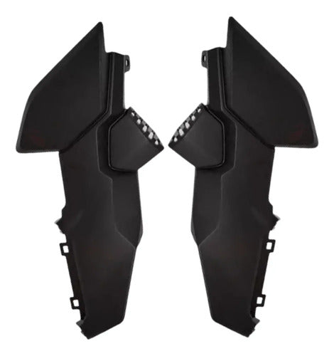 Par de Tampas Laterais Dianteiras Paramotos Honda Cb 300f Twister 2023 a 2025 Preto
