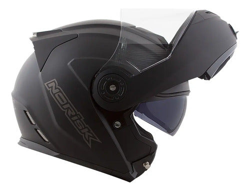 Capacete Escamoteável Norisk Route FF345 Solid com Óculos Solar Interno Preto Fosco
