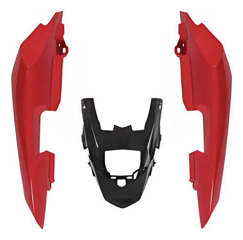 Rabeta Lateral Completa Paramotos Yamaha Factor 150 2016 a 2024 Vermelho Brilhante