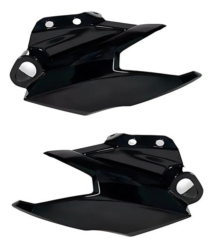 Par de Carenagens Laterais do Farol Paramotos Yamaha Fazer Fz25 250 2018 a 2021 Preto Brilhante