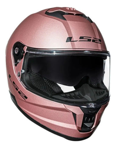 Capacete LS2 FF808 Stream II Solid com Óculos Solar Interno Rosa Metálico Fosco Tamanho 58/M