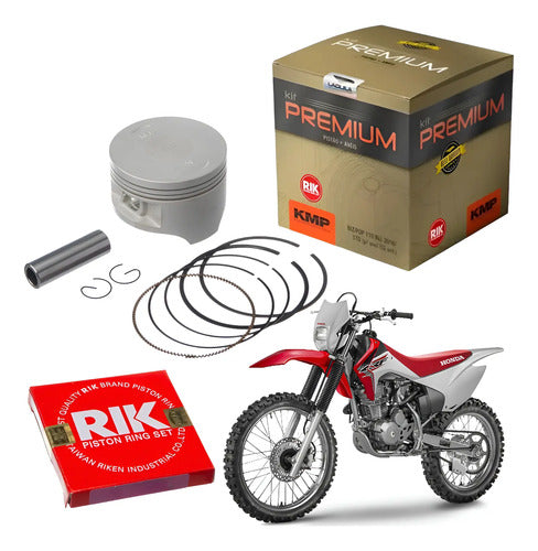 Kit Pistão com Anéis KMP Premium Honda Crf 230f 2007 a 2020 0,75 mm