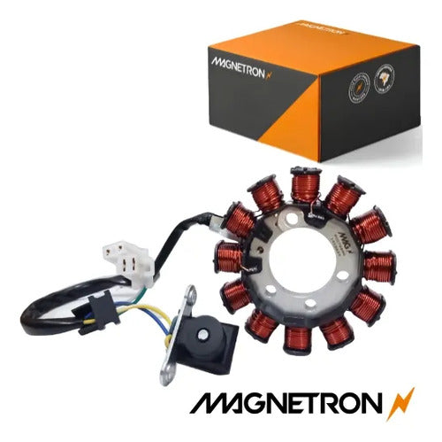 Magneto Estator com Bobina de Pulso Magnetron Honda Pop 110i 2016 a 2023