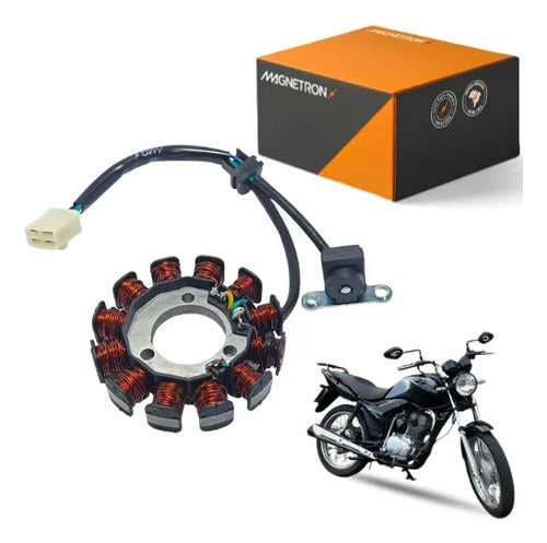 Magneto Estator com Bobina de Pulso Magnetron Honda Cg 125 Fan 2009 a 2015