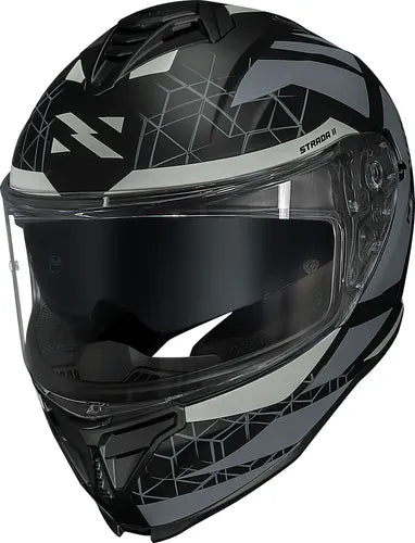 Capacete Norisk Strada II Evoque com Óculos Solar Interno e Spoiler Cinza Preto Fosco