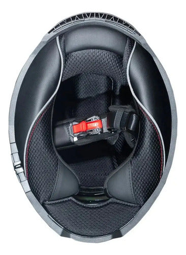 Capacete LS2 FF808 Stream II Mika com Óculos Solar Interno Preto Azul Fosco
