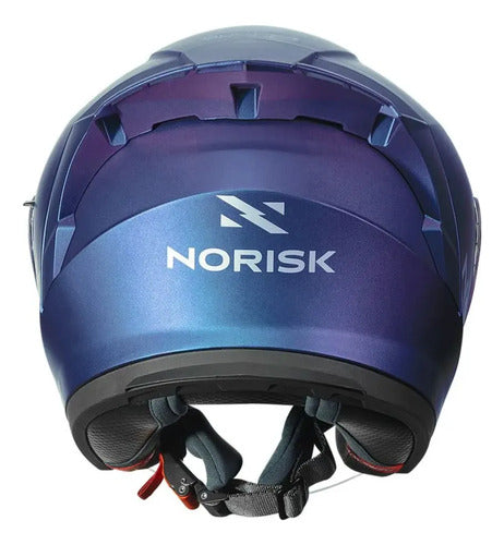 Capacete Aberto Norisk Downtown II Solid com Óculos Solar Interno Azul Fosco Tamanho 60/L
