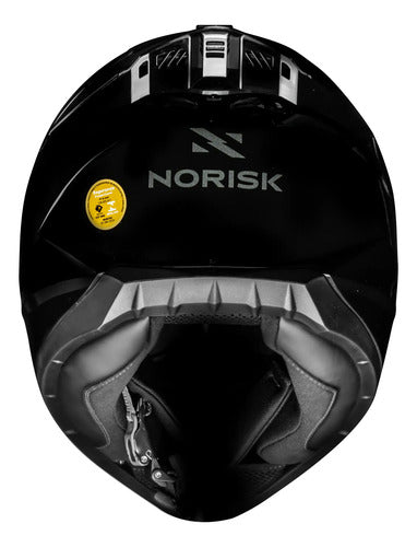 Capacete Norisk Razor Solid com 2 Viseiras e Spoiler Preto Brilhante