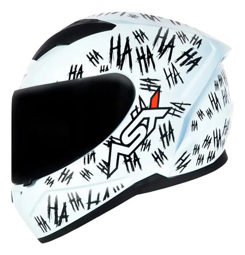 Capacete ASX City Fun Branco Preto Brilhante