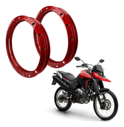 Par de Aros de Roda GS Monaco Yamaha Lander 250 2018 a 2026 1.85x21 e 2.15x18 Vermelho