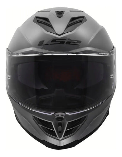 Capacete LS2 FF818 Storm III Solid com Óculos Solar Interno Cinza Brilhante Tamanho 58/M