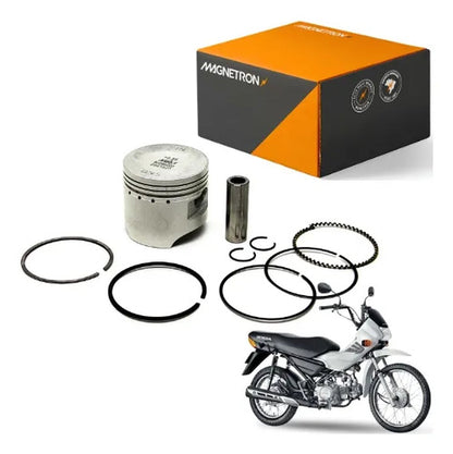 Kit Pistão com Anéis Magnetron Honda Biz Pop 100 C100 Dream 0,25 mm