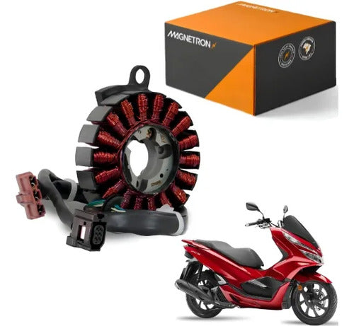Magneto Estator com Bobina de Pulso Magnetron Honda Pcx 150 2016 a 2018