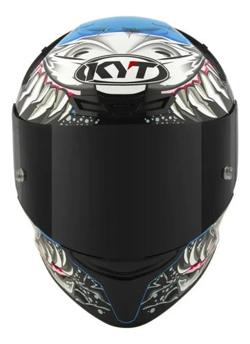 Capacete KYT TT-Course Megalodon Azul Brilhante Tamanho 62/XL