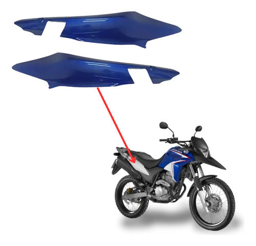 Par de Rabetas Laterais Paramotos Honda Xre 300 2013 a 2015 Azul Perolizado