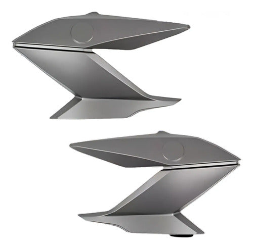 Par de Guias de Ar Abas do Tanque Paramotos Yamaha Fazer 150 2016 a 2021 Cinza Fosco