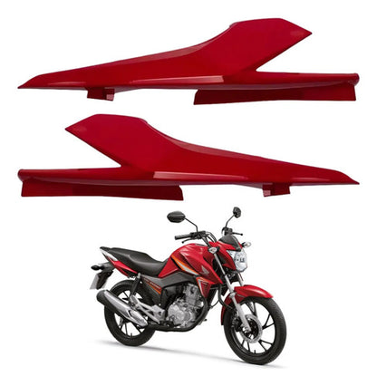 Par de Rabetas Laterais Paramotos Honda Cg 160 Titan 2022 a 2024 Vermelho Marrakesh