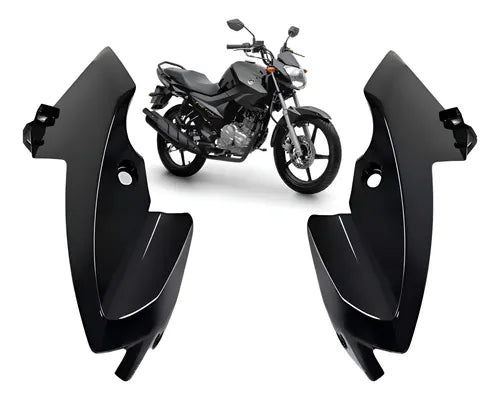 Par de Carenagens Laterais do Farol Paramotos Yamaha Factor 150 2016 a 2025 Preto Brilhante