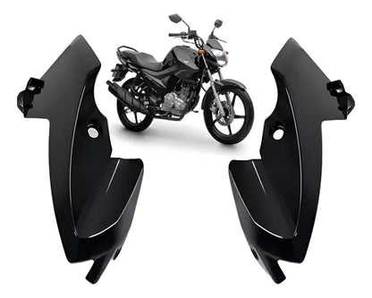 Par de Carenagens Laterais do Farol Paramotos Yamaha Factor 150 2016 a 2025 Preto Brilhante